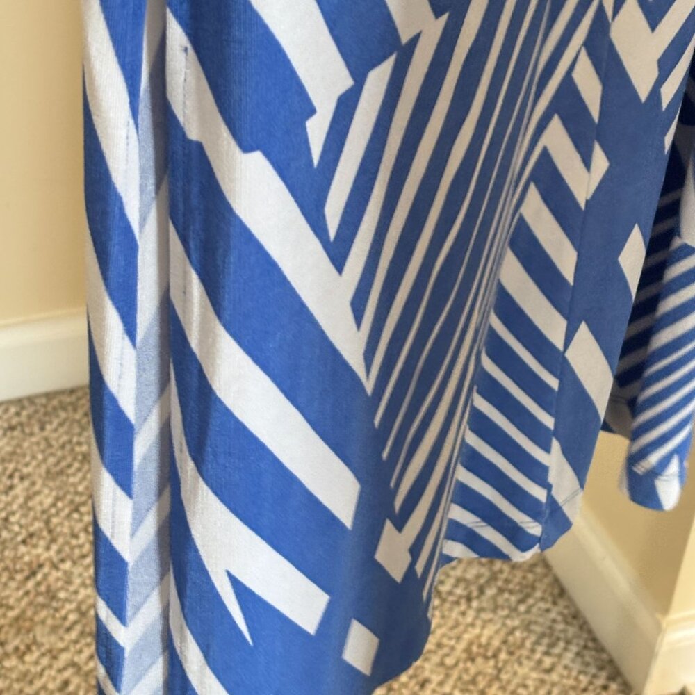 Chicos Size 0 Travelers Maxi Dress Blue White Striped Sleeveless Womens 4 Small - Picture 11 of 12